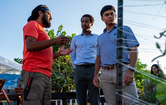 Students meet members of the community