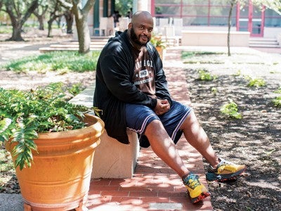 Kiese Laymon on Rice campus